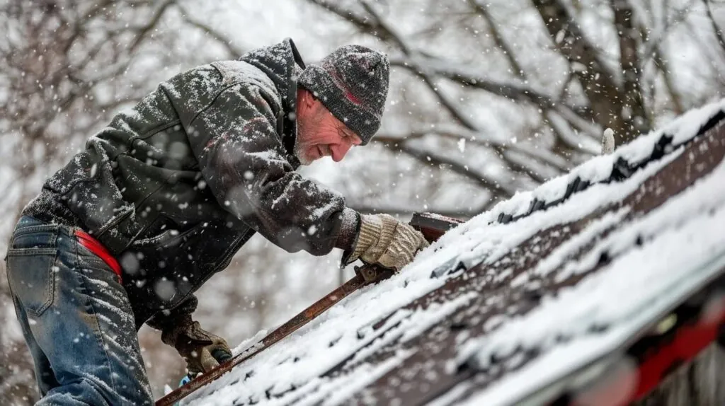 We are a roofing contractor that can work on a snowy roof to change some damage asphalt shingle. Get a free quote today!